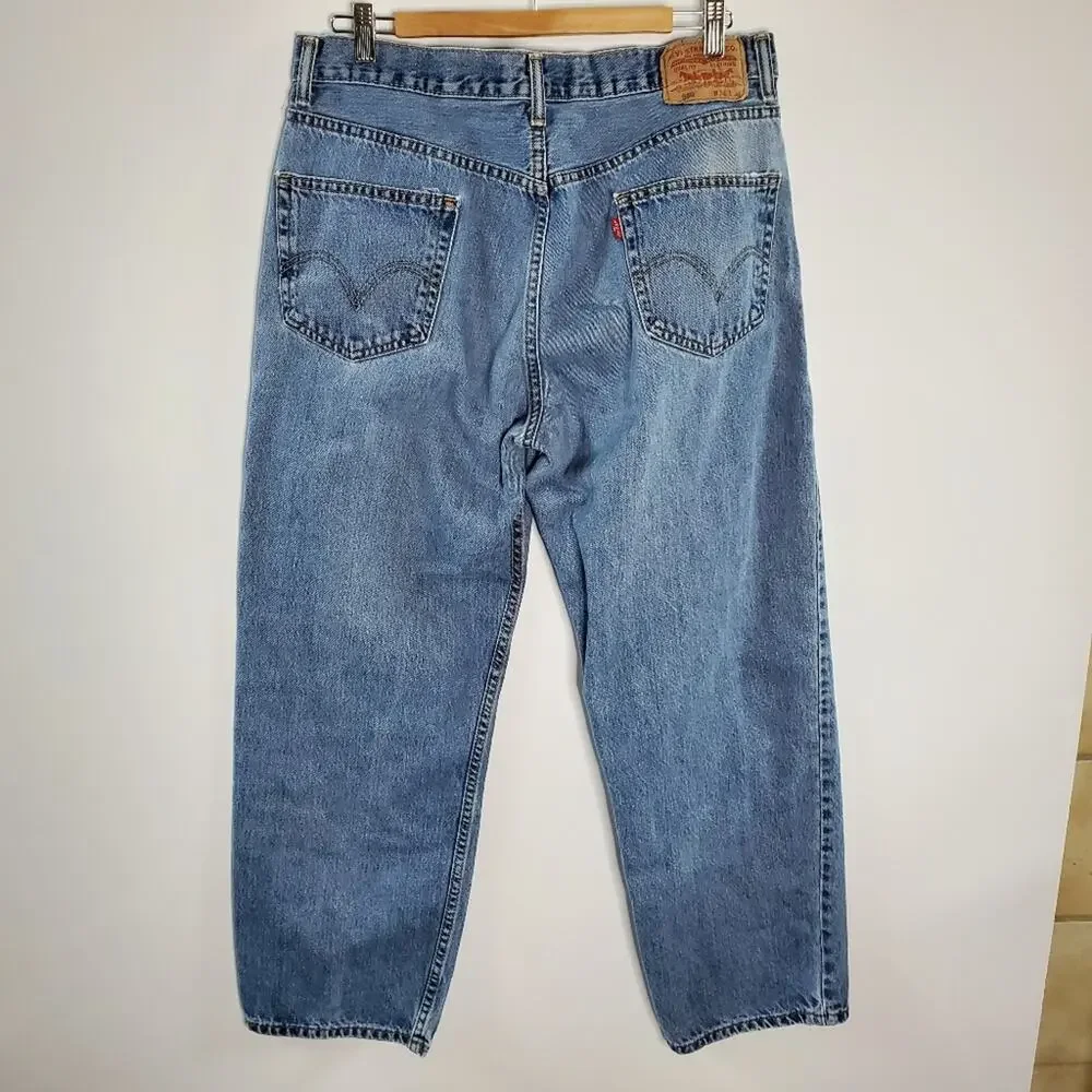 VINTAGE Levi's 550 Relaxed Fit Jeans 36x30 Denim Med Wash Straight Leg